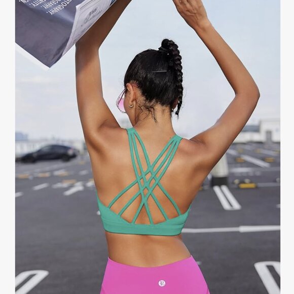 WORN ONCE: RUNNING GIRL Sports Bras Medium Support, Criss-Cross Strappy XL - Picture 2 of 10